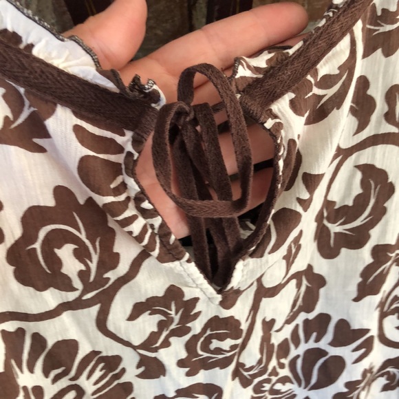 Talbots Graphic Floral Cotton Sleeveless Top - Picture 3 of 5